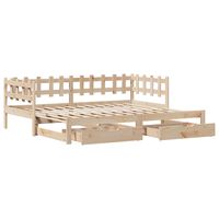 vidaXL Daybed with Trundle and Drawers without Mattress 80x200 cm