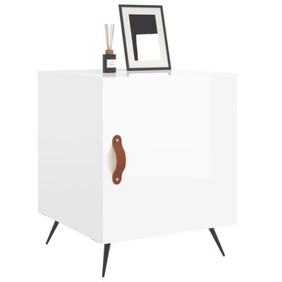 vidaXL Bedside Cabinet High Gloss White 40x40x50 cm Engineered Wood