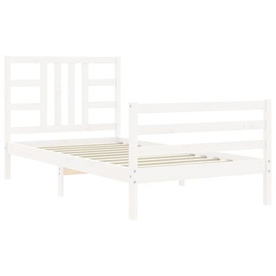 vidaXL Bed Frame without Mattress White 90x200 cm Solid Wood Pine