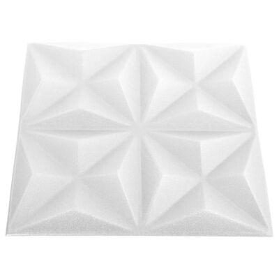 vidaXL 3D Wall Panels 48 pcs 50x50 cm Origami White 12 m²