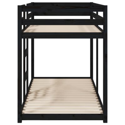 vidaXL Bunk Bed without Mattress Black 80x200 cm Solid Wood Pine