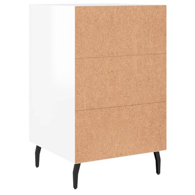 vidaXL Bedside Cabinet High Gloss White 40x40x66 cm Engineered Wood