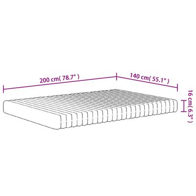 vidaXL Foam Mattress Medium Soft 140x200 cm