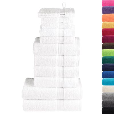 vidaXL 12 Piece Premium Towel Set SOLUND White 600 gsm