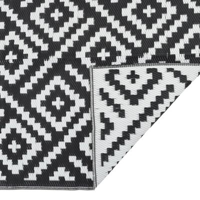 vidaXL Outdoor Carpet White and Black 120x180 cm PP