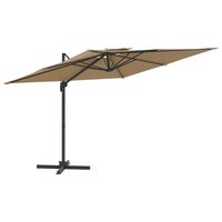 vidaXL Double Top Cantilever Garden Parasol Taupe 300x300 cm