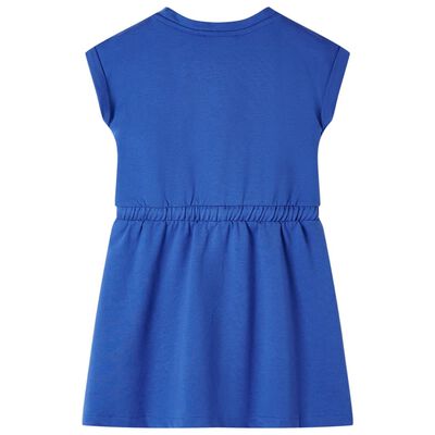 Kids' Dress with Drawstring Cobalt Blue 128