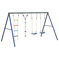 vidaXL Outdoor Swing Set with Swings. Ladder. Disc Swing
