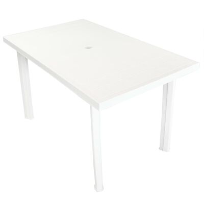 vidaXL Garden Table White 126x76x72 cm Plastic