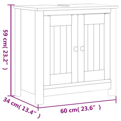 vidaXL 2 Piece Bathroom Furniture Set BERG White Solid Wood Pine