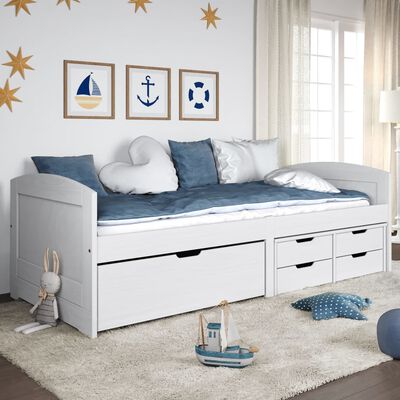 vidaXL Day Bed with 5 Drawers without Mattress "IRUN" White 90x200 cm