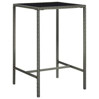 vidaXL Garden Bar Table Grey 70x70x110 cm Poly Rattan and Glass