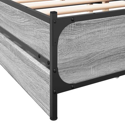 vidaXL Bed Frame with Drawers without Mattress Grey Sonoma 160x200 cm