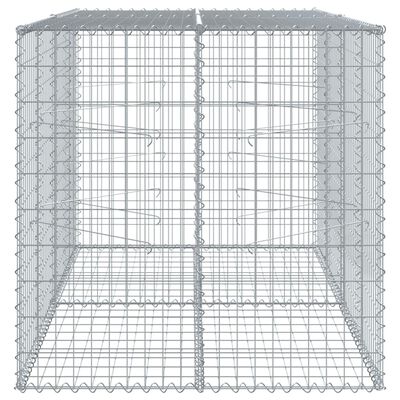 vidaXL Gabion Basket with Cover 200x100x100 cm Galvanised Iron