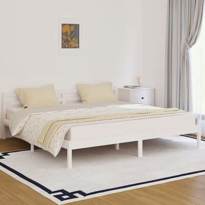 vidaXL Bed Frame without Mattress Solid Wood Pine 200x200 cm White