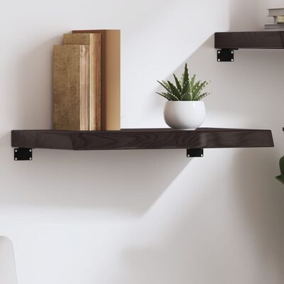 vidaXL Wall Shelf Dark Brown 60x40x(2-6) cm Treated Solid Wood Oak