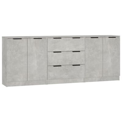 vidaXL 3 Piece Sideboards Concrete Grey Engineered Wood