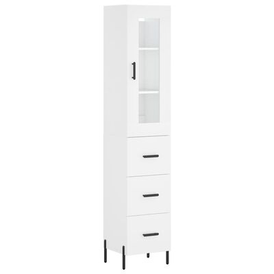 vidaXL Highboard White 34.5x34x180 cm Engineered Wood