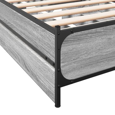 vidaXL Bed Frame with Drawers without Mattress Grey Sonoma 90x190 cm Single