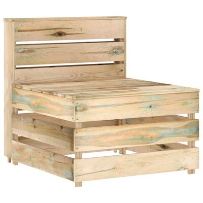 vidaXL Garden Pallet Middle Sofa Impregnated Pinewood