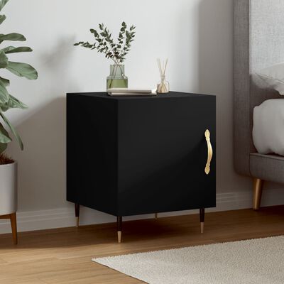 vidaXL Bedside Cabinet Black 40x40x50 cm Engineered Wood