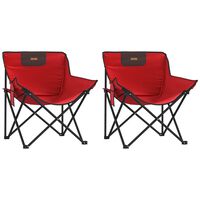 vidaXL Camping Chairs with Pocket Foldable 2 pcs Red