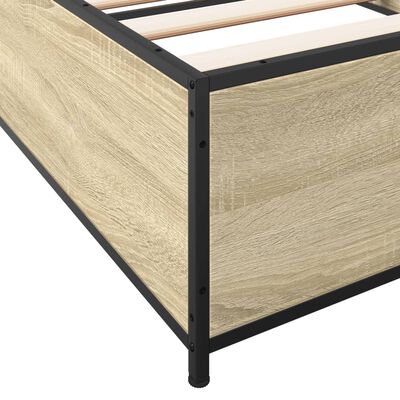 vidaXL Bed Frame without Mattress Sonoma Oak 90x190 cm Single