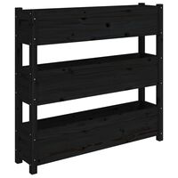 vidaXL Planter Black 112x25x104.5 cm Solid Wood Pine