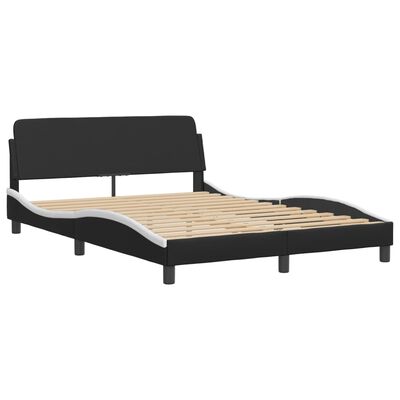 vidaXL Bed Frame without Mattress Black and White 120x200 cm Faux Leather