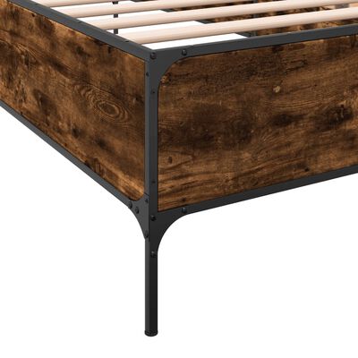 vidaXL Bed Frame without Mattress Smoked Oak 90x190 cm Single