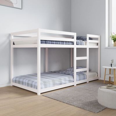 vidaXL Bunk Bed without Mattress White 90x190 cm Single Solid Wood Pine