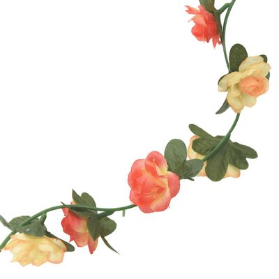 vidaXL Christmas Flower Garlands 6 pcs Rose and Champagne 240 cm