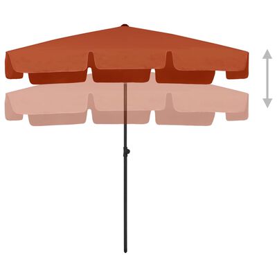 vidaXL Beach Parasol Terracotta 200x125 cm