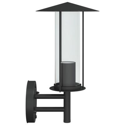 vidaXL Outdoor Wall Light Black Stainless Steel