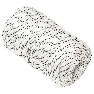 vidaXL Braided Boat Rope White 2 mmx100 m Polyester