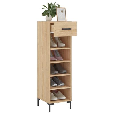 vidaXL Shoe Cabinet Sonoma Oak 30x35x105 cm Engineered Wood