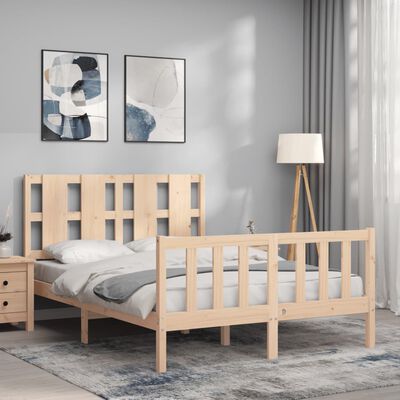 vidaXL Bed Frame without Mattress Double Solid Wood Pine