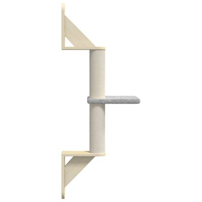 vidaXL Wall-mounted Cat Tree with Scratching Post Light Grey 85.5 cm