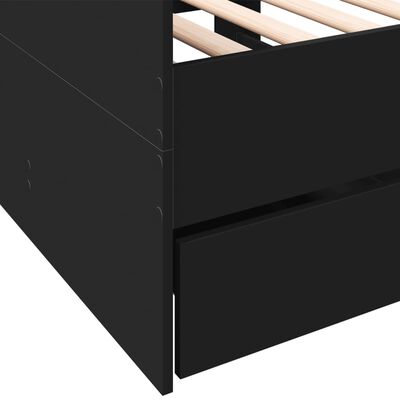 vidaXL Daybed with Drawers without Mattress Black 75x190 cm Small Single