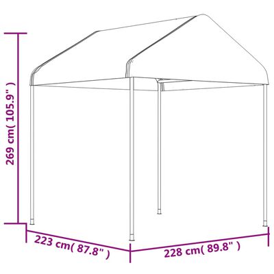 vidaXL Gazebo with Roof White 13.38x2.28x2.69 m Polyethylene