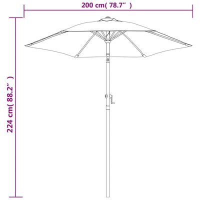 vidaXL Garden Parasol Terracotta 200x224 cm Aluminium