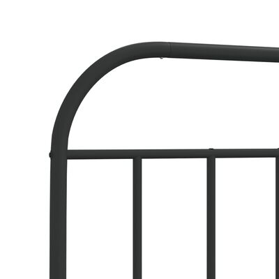 vidaXL Metal Bed Frame without Mattress with Footboard Black 90x200 cm