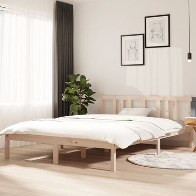 vidaXL Bed Frame without Mattress Solid Wood 140x200 cm