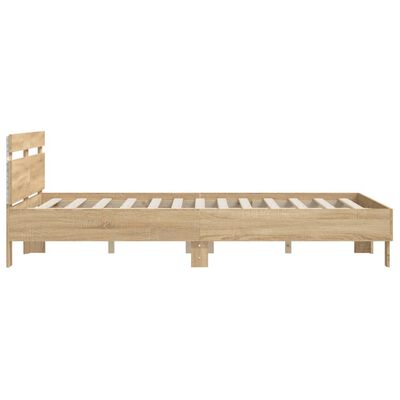 vidaXL Bed Frame with LED without Mattress Sonoma Oak 140x200 cm