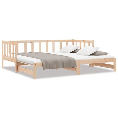 vidaXL Day Bed with Trundle without Mattress 90x200 cm Solid Wood