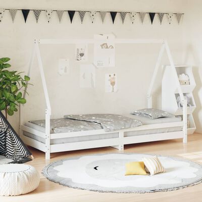 vidaXL Kids Bed Frame White 80x200 cm Solid Wood Pine