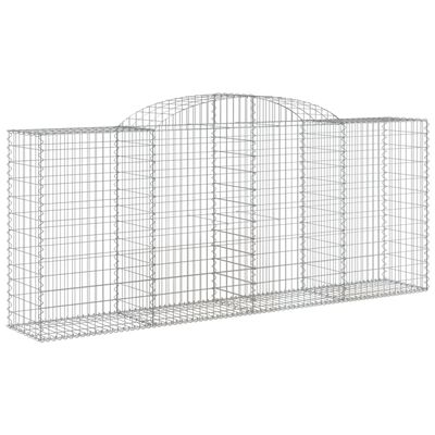 vidaXL Arched Gabion Baskets 2 pcs 300x50x120/140 cm Galvanised Iron