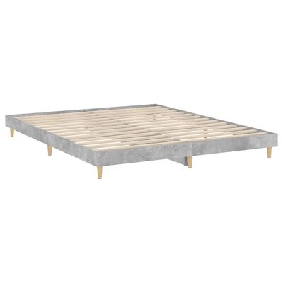 vidaXL Bed Frame without Mattress Concrete Grey 200x200 cm