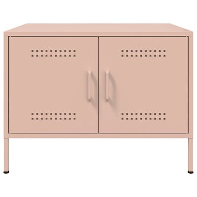 vidaXL Coffee Table Pink 68x50x50.5 cm Steel