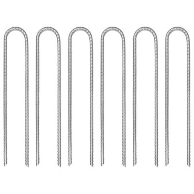 vidaXL Tent Pegs 6 pcs U-shaped 30 cm Ø7 mm Galvanised Steel